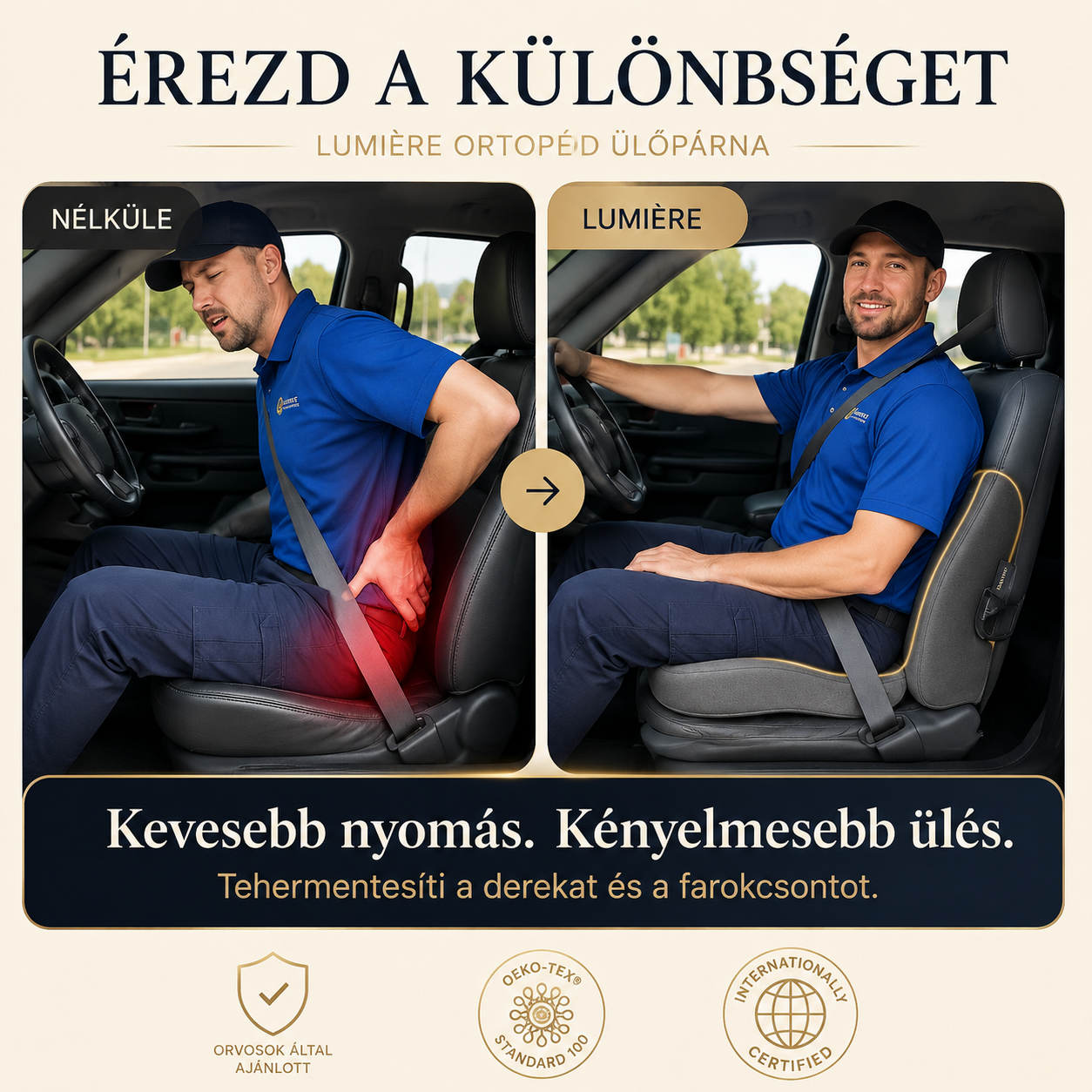 Lumiére™ Ortopéd Ülőpárna