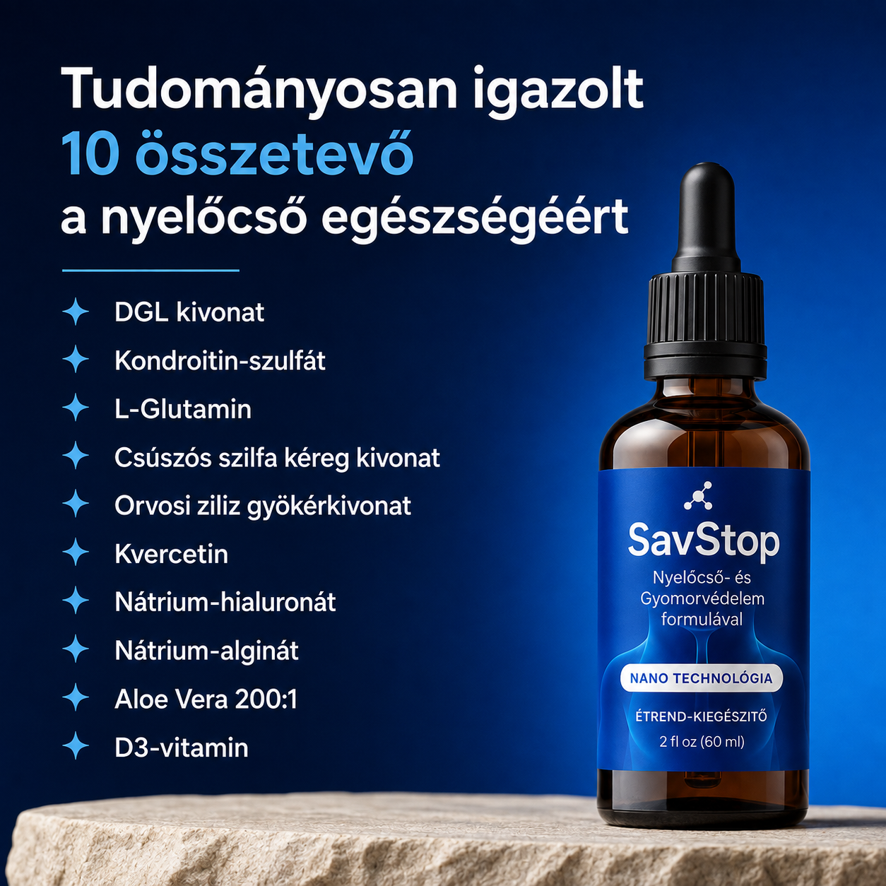SavStop Reflux Javító Gyógynövénykivonat