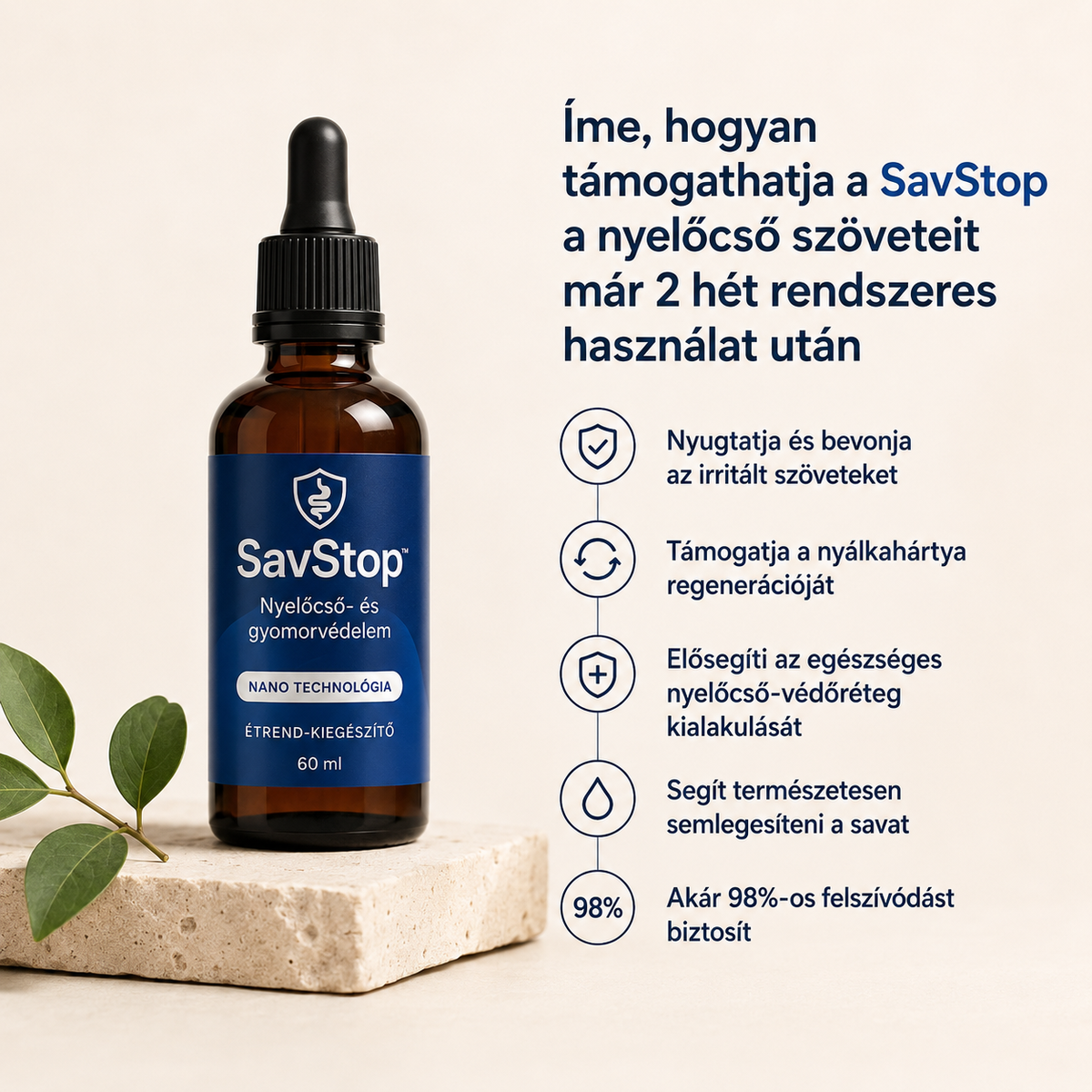 SavStop Reflux Javító Gyógynövénykivonat